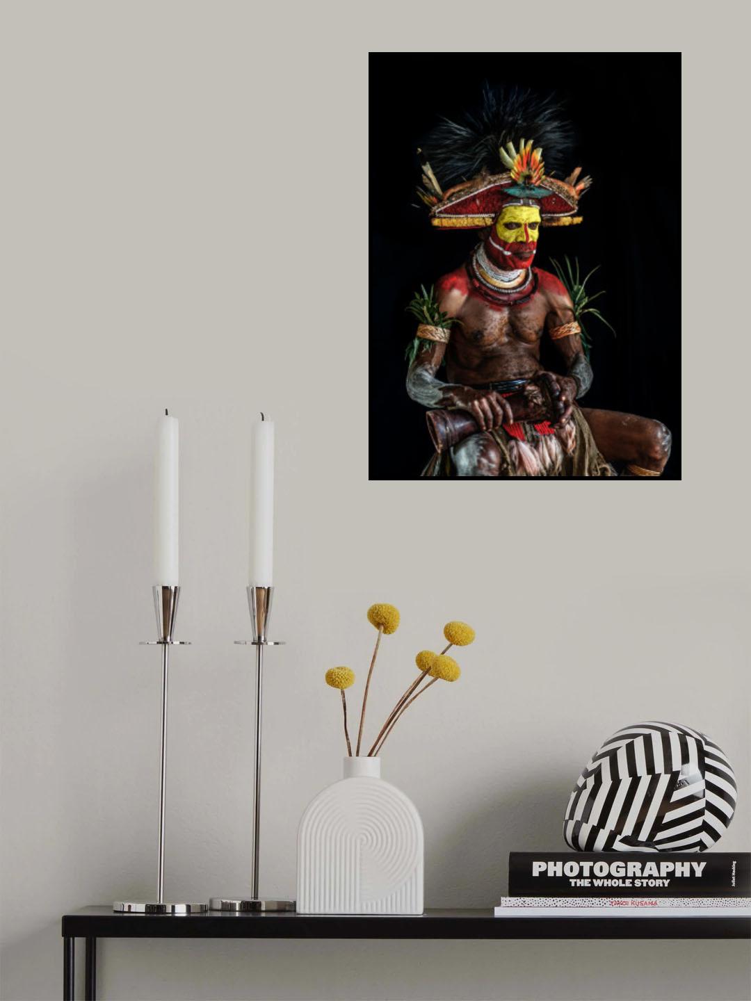 Hully Wingman portrait, Papua New Guinea Highlands Poster och Canvastavla