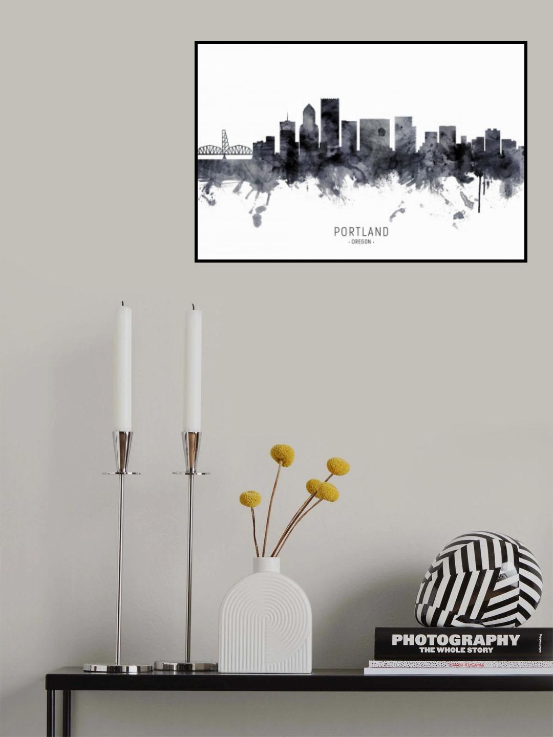 Portland Oregon Skyline Poster och Canvastavla