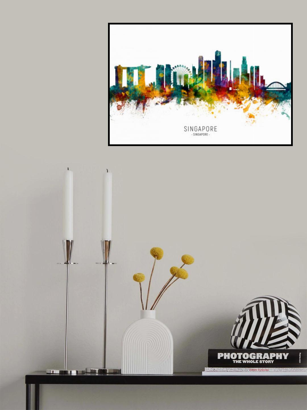 Singapore Skyline Poster och Canvastavla