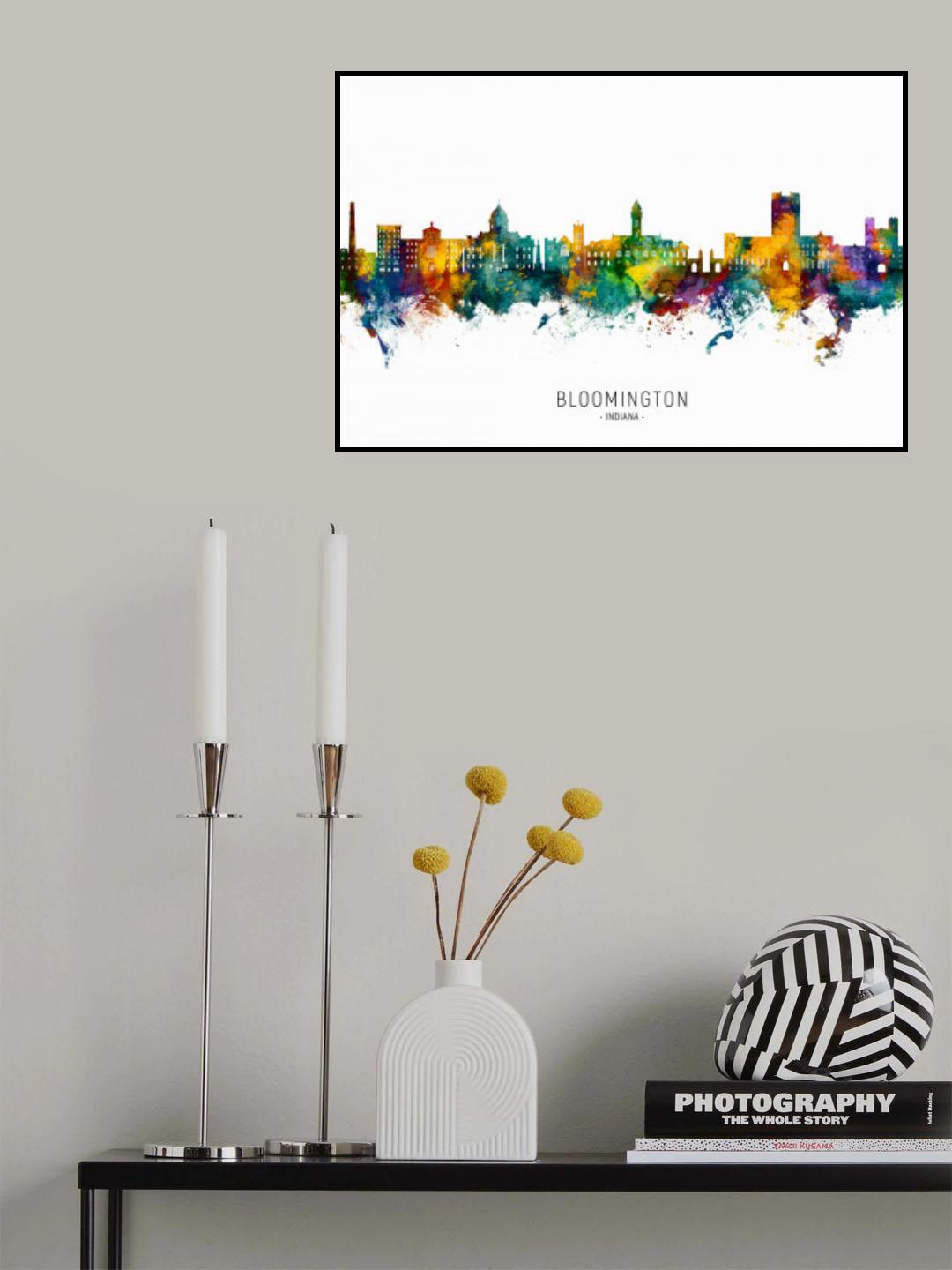 Bloomington Indiana Skyline Poster och Canvastavla