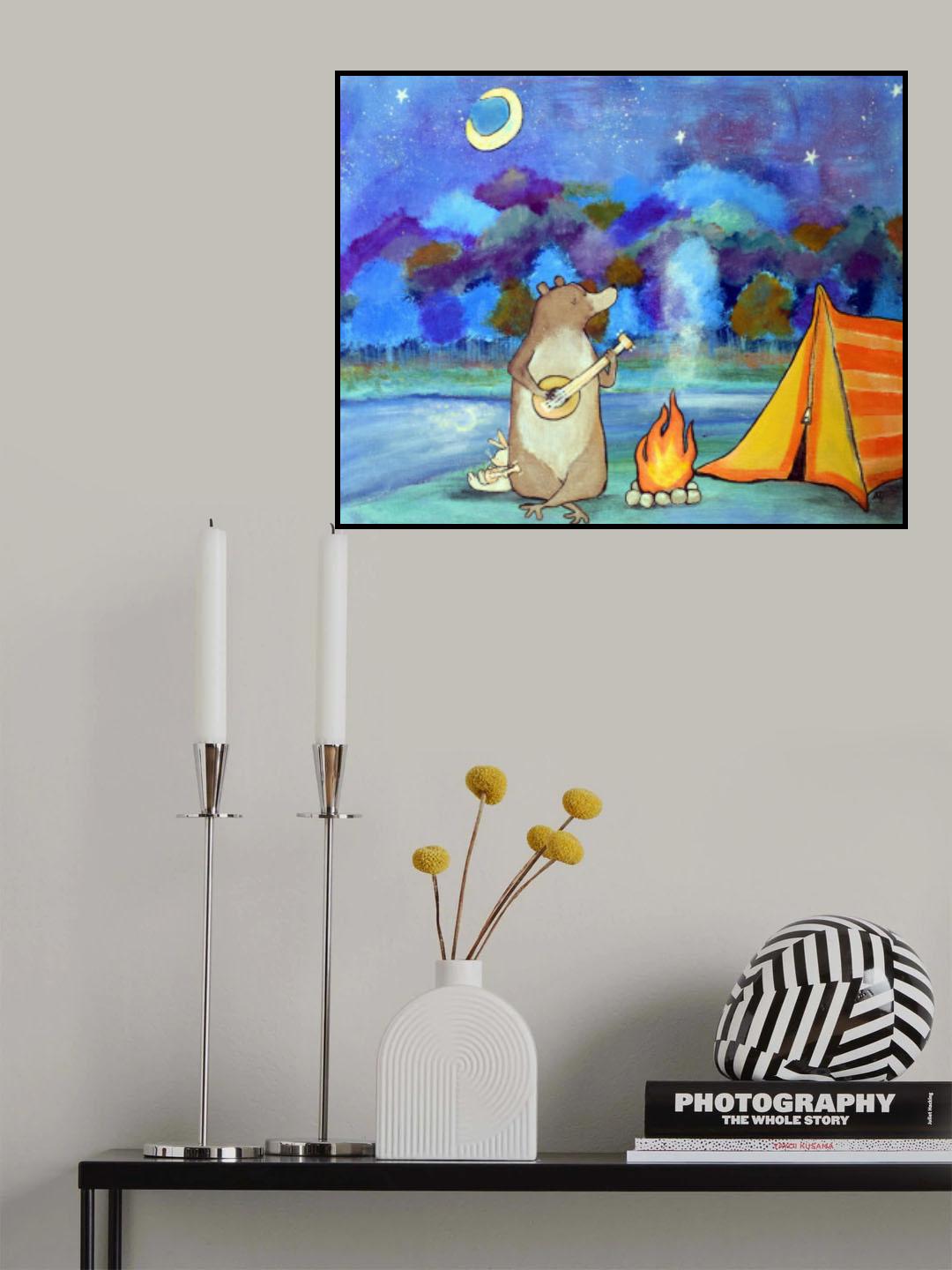 Campinginastripedtent Poster och Canvastavla