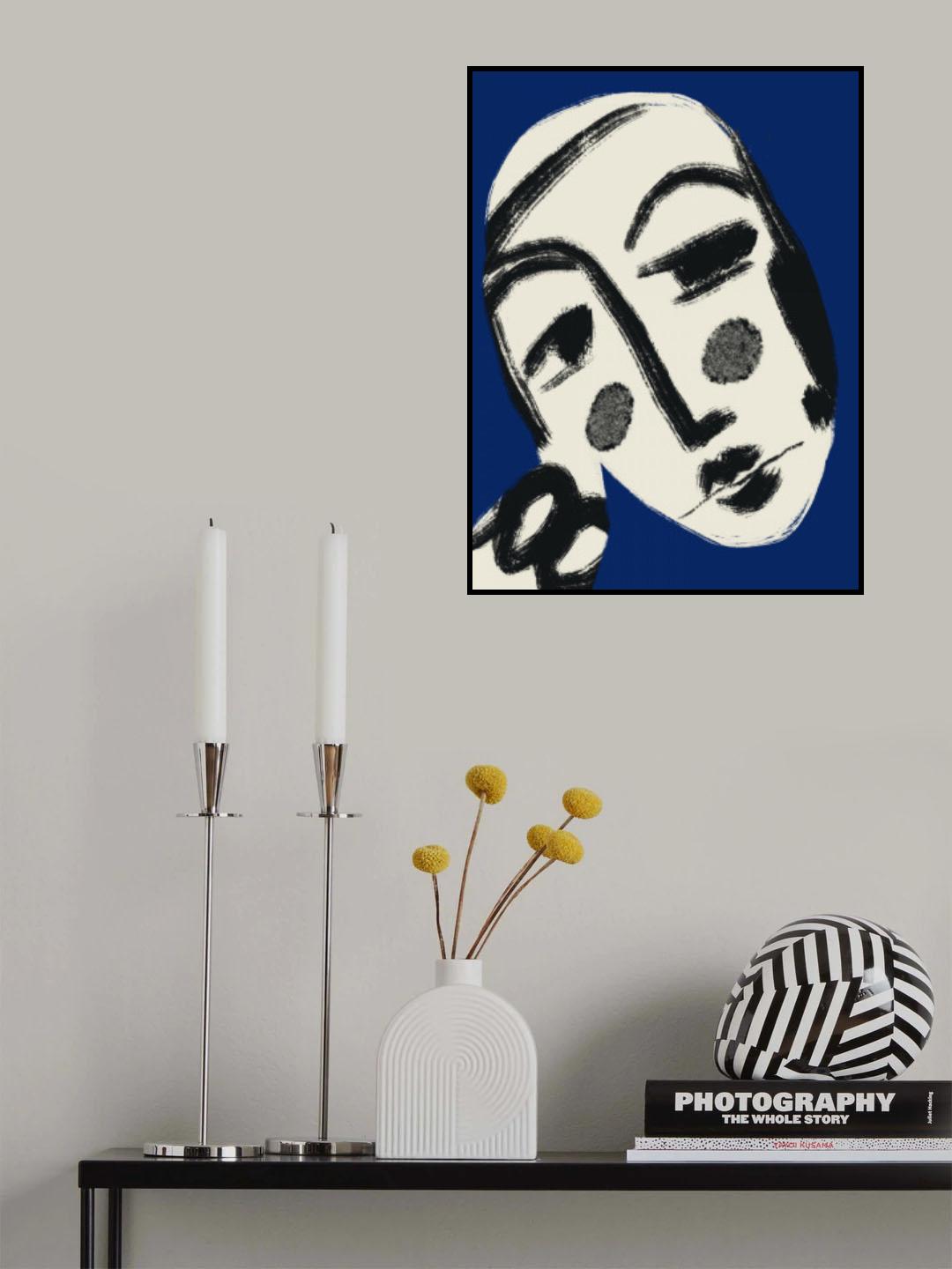 Resting Portrait In Blue Poster och Canvastavla