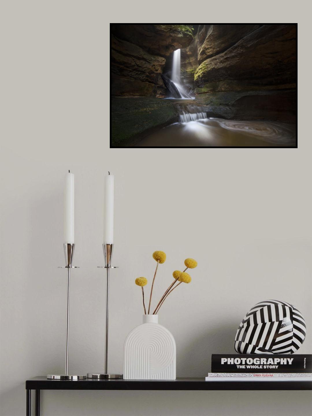 Waterfalls hidden in a canyon Poster och Canvastavla