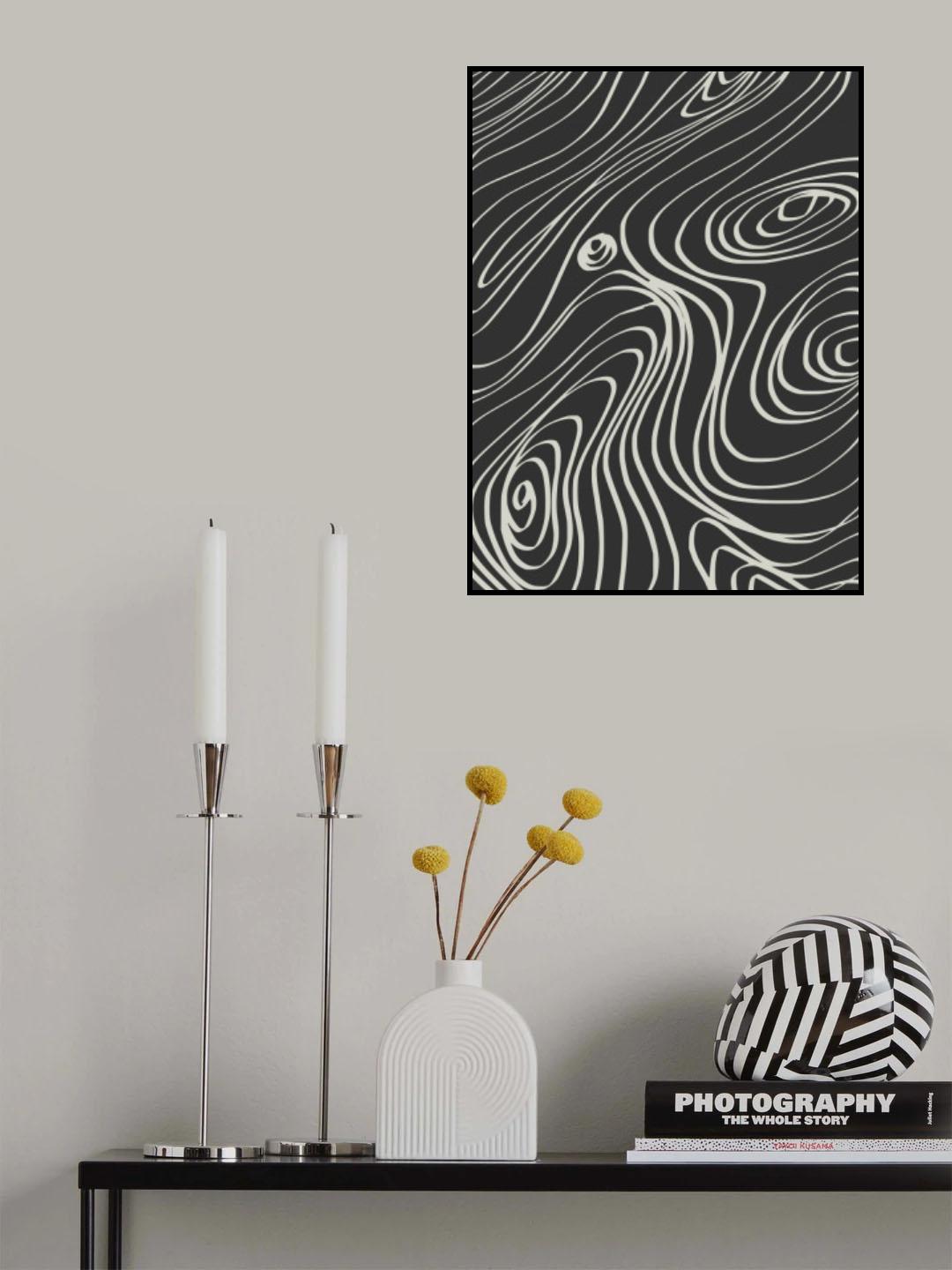 Black and White Line Art First Poster och Canvastavla