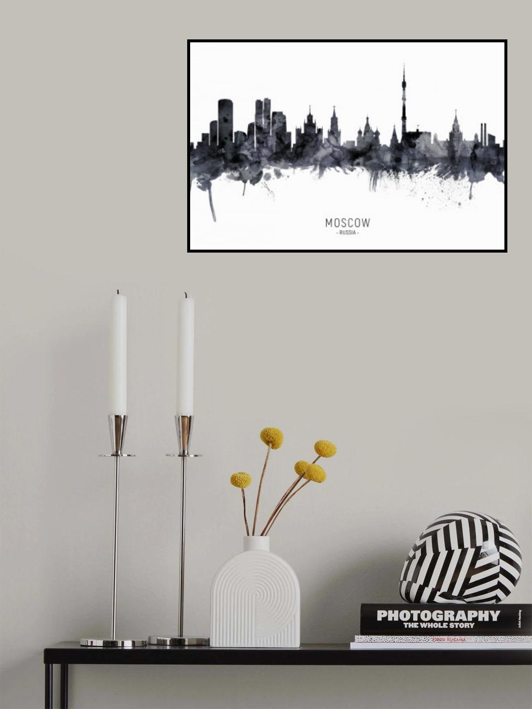 Moscow Russia Skyline Poster och Canvastavla