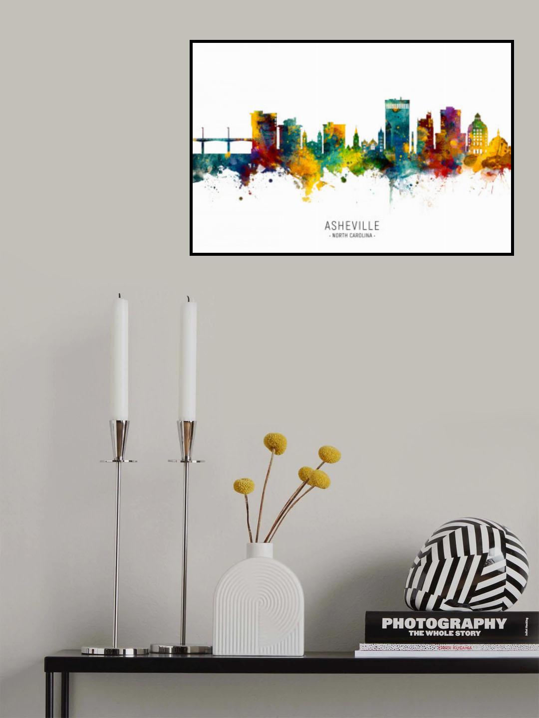 Asheville North Carolina Skyline Poster och Canvastavla