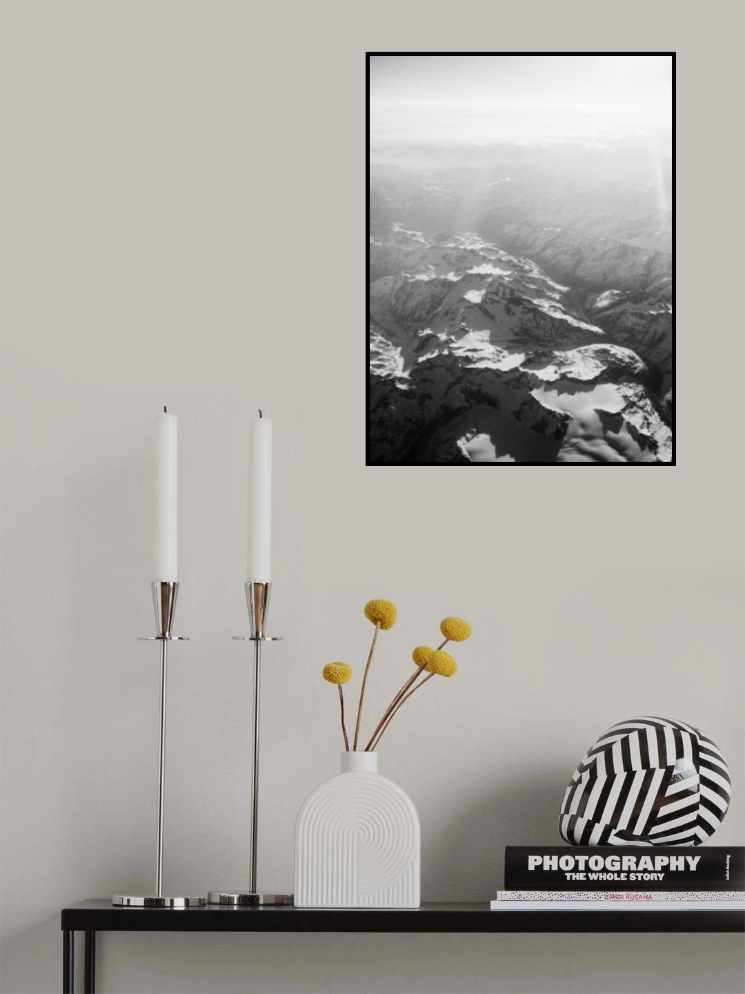 Alps in Black and White Poster och Canvastavla