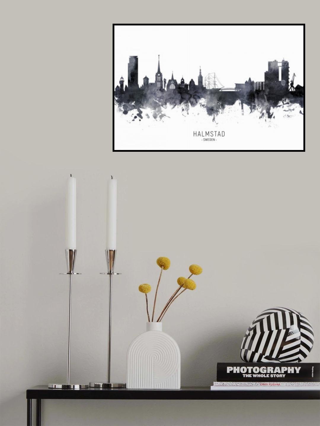 Halmstad Sweden Skyline Poster och Canvastavla