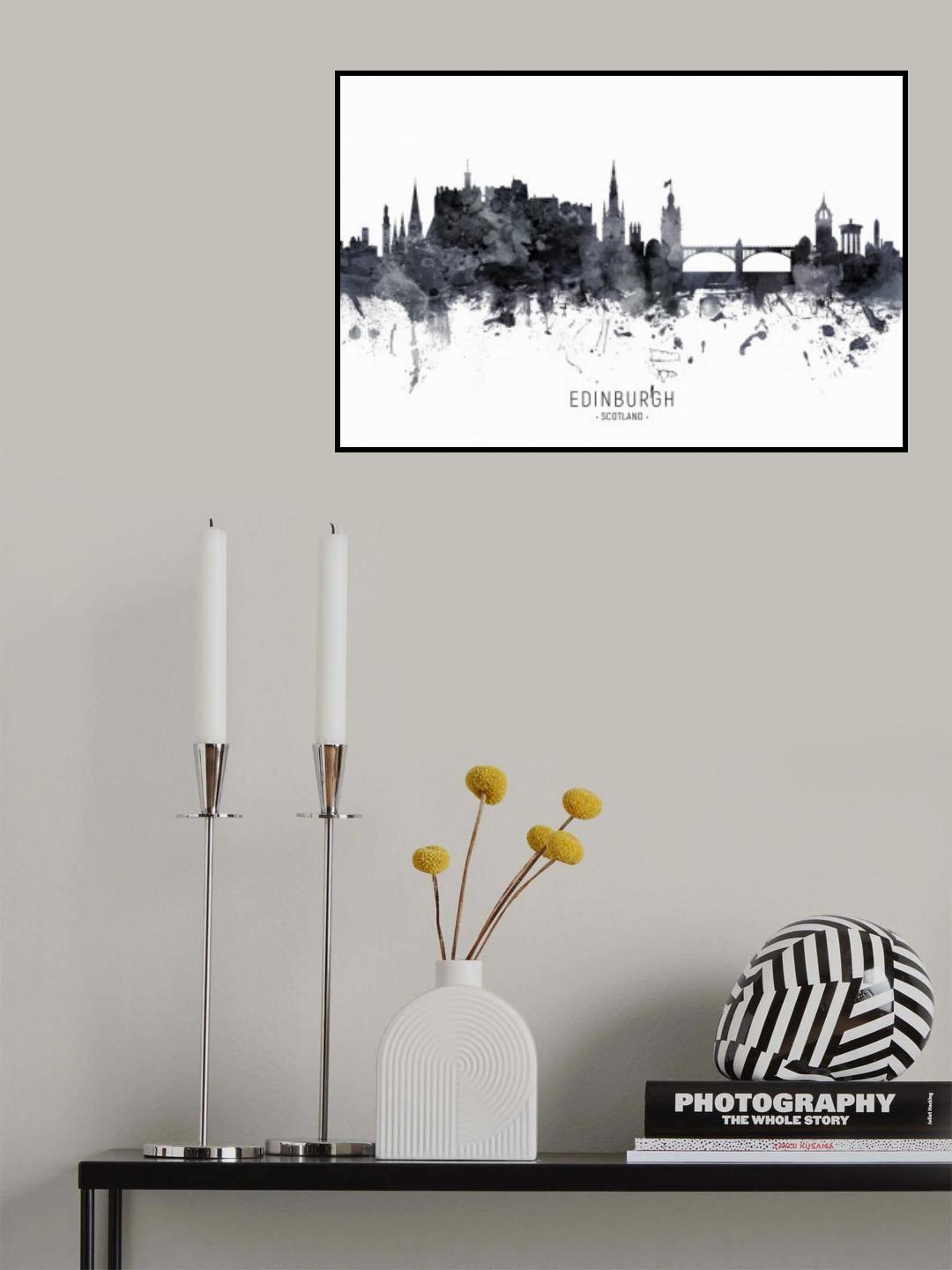 Edinburgh Scotland Skyline Poster och Canvastavla