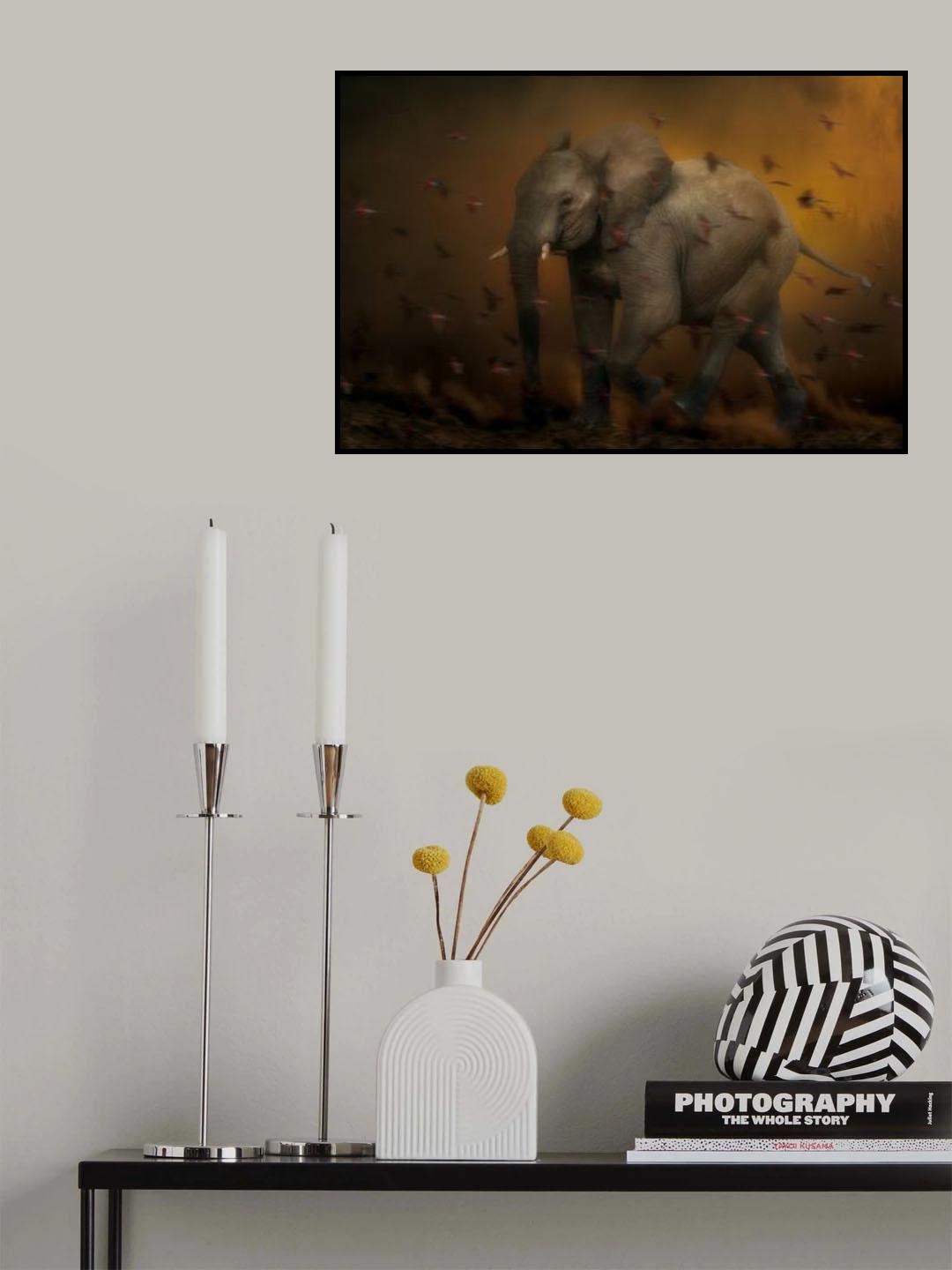 Through a flock of birds... Poster och Canvastavla