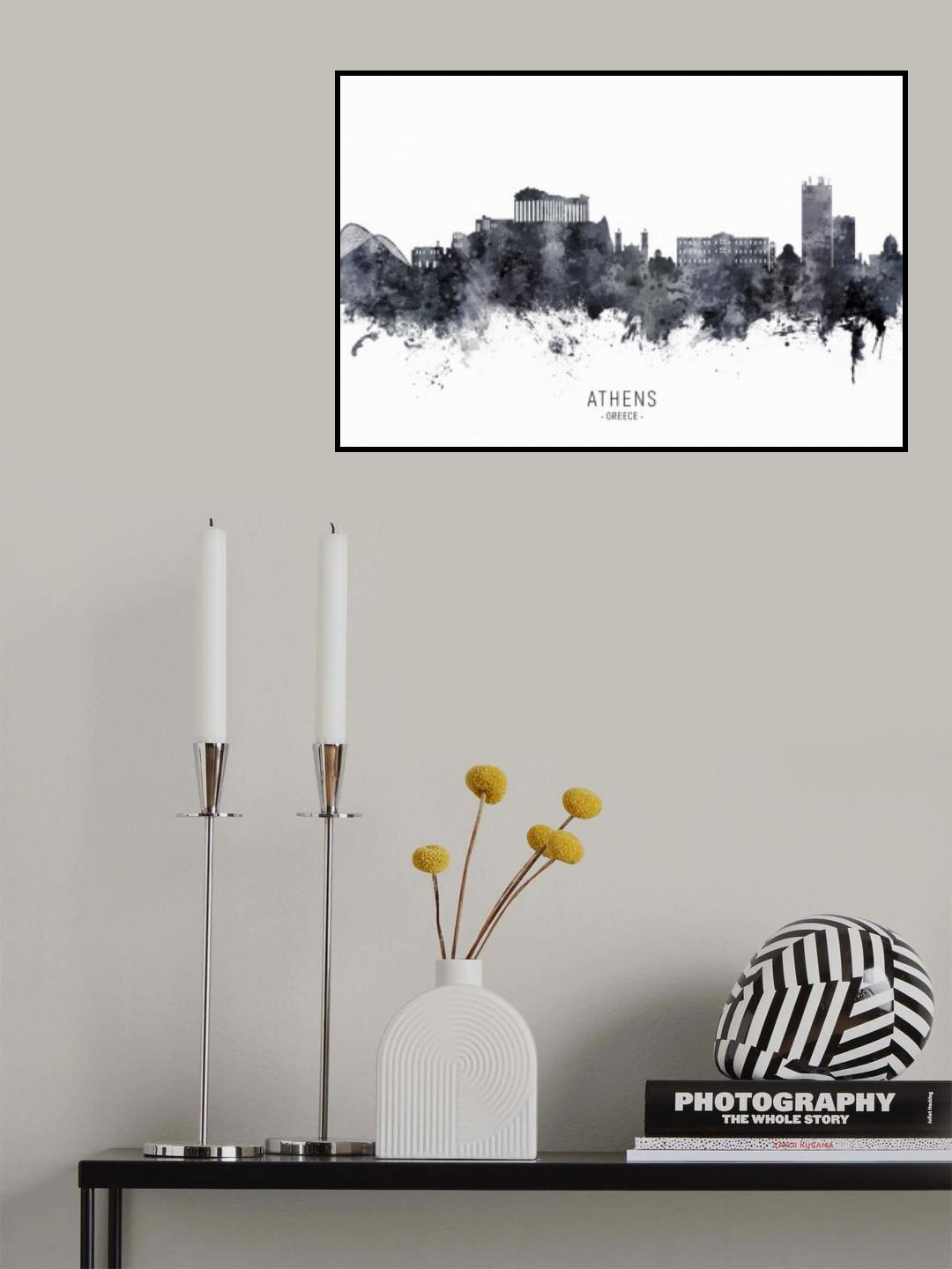 Athens Greece Skyline Poster och Canvastavla