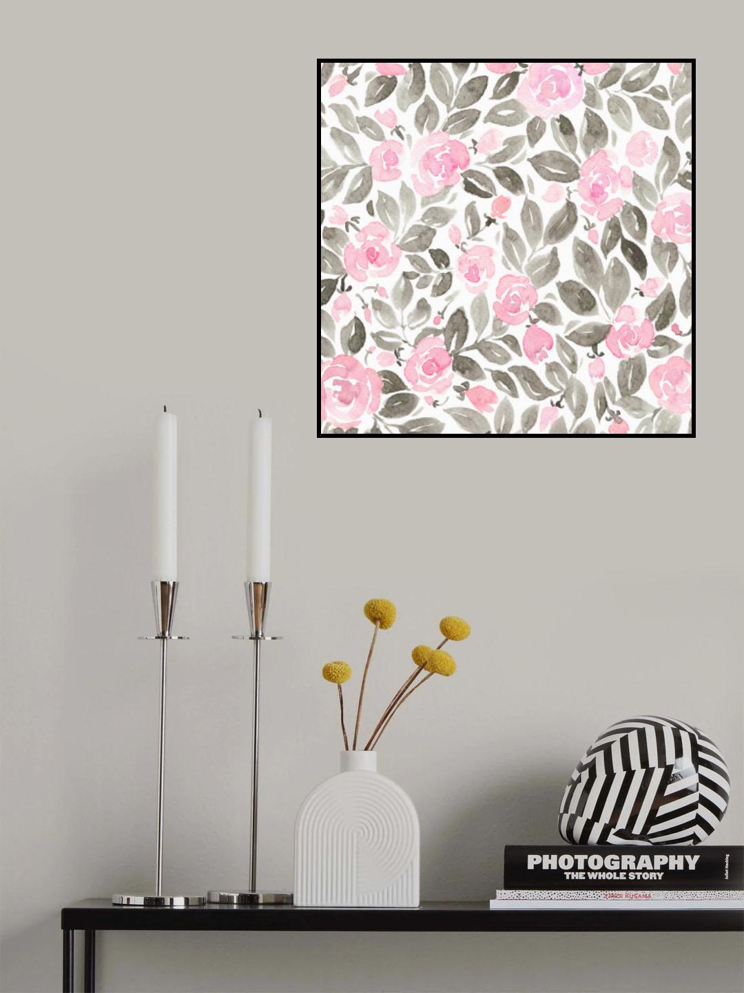 Miriam flowers in pink Poster och Canvastavla