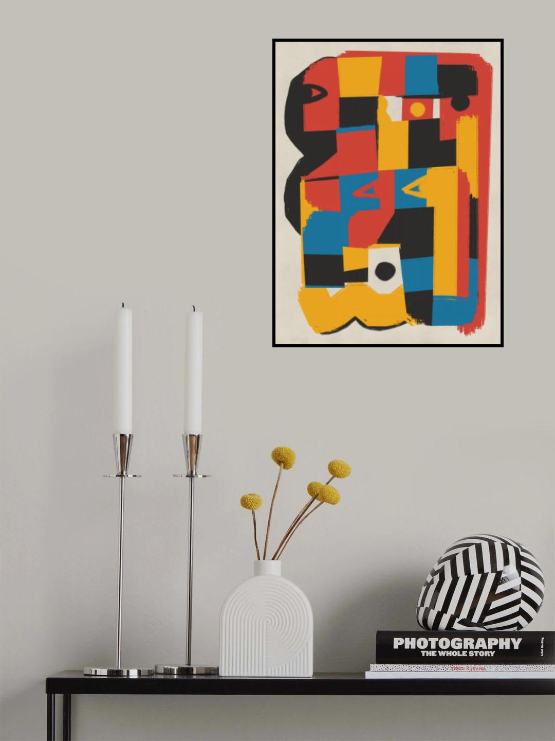 Bauhaus Abstract Color Block Poster och Canvastavla