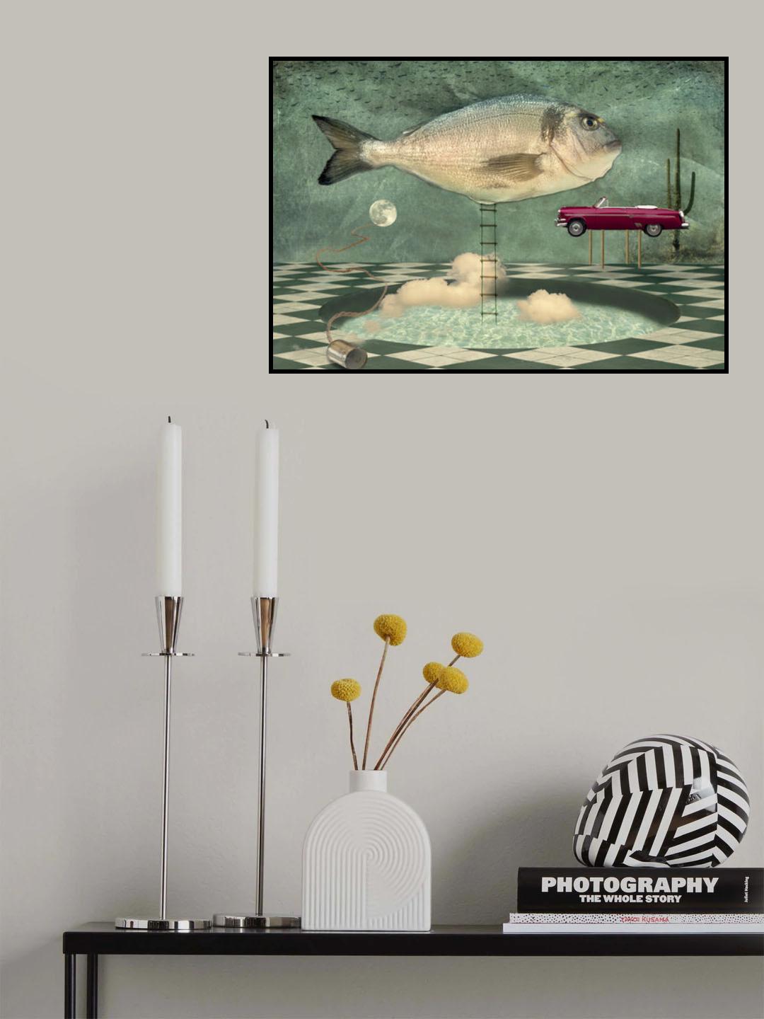 The fish doesn't think because the fish knows everything (Axel, in Arizona Dream) Poster och Canvastavla
