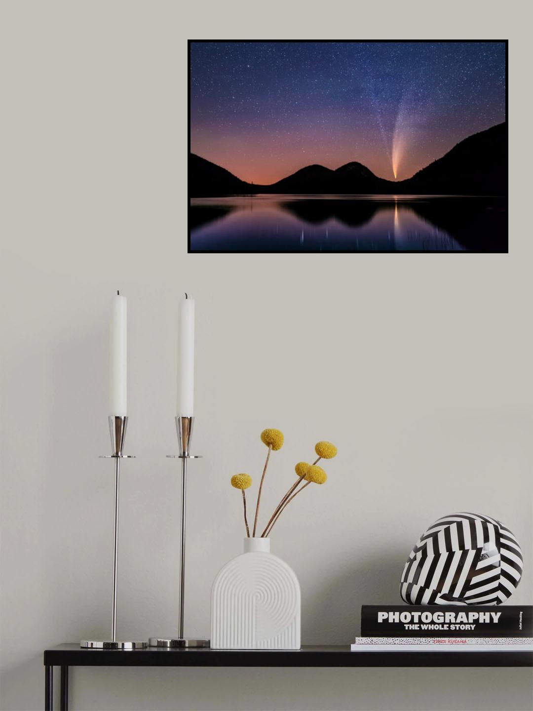 Comet NEOWISE over Jordan Pond Poster och Canvastavla