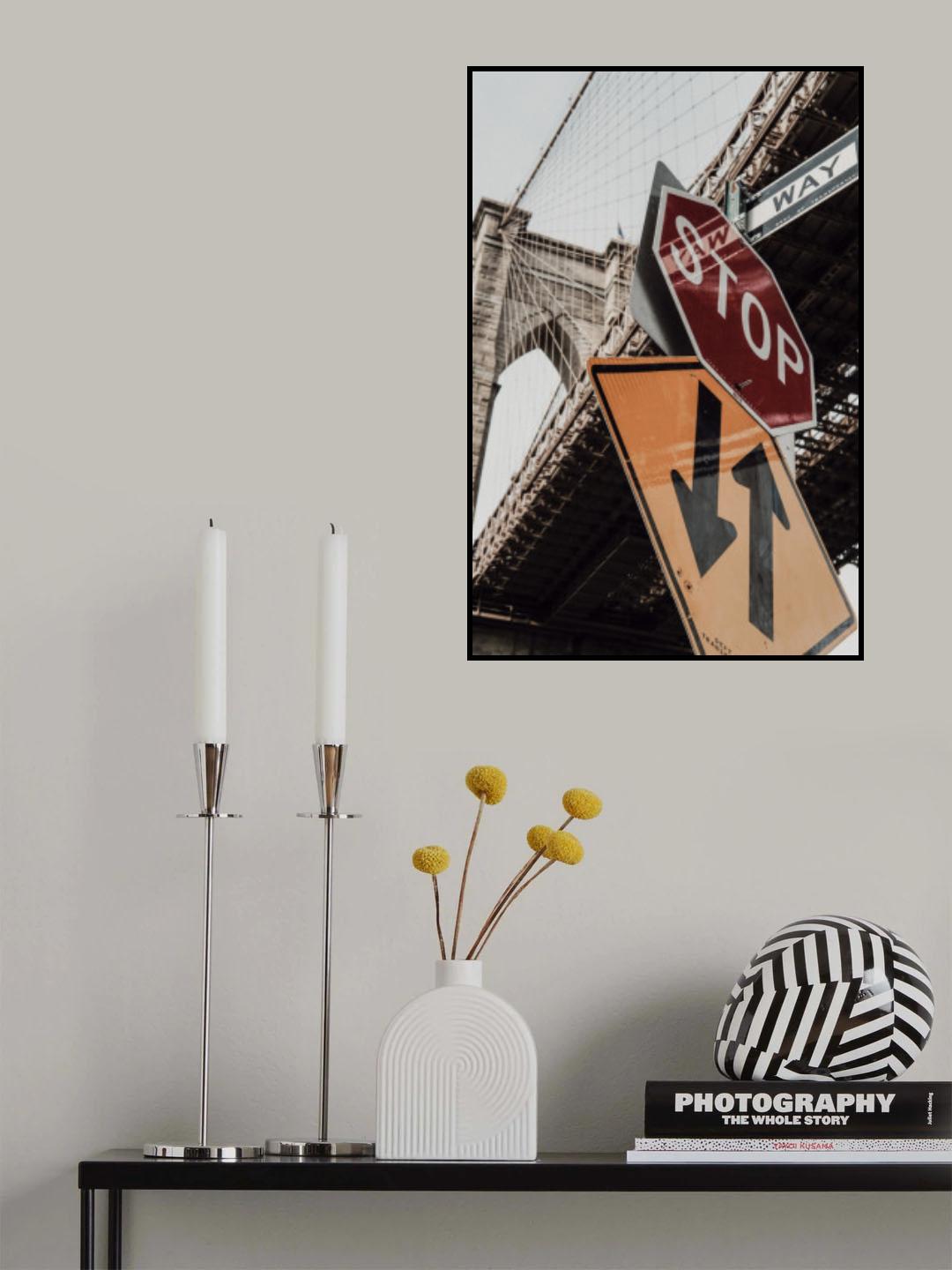 Brooklyn Bridge Stop Poster och Canvastavla