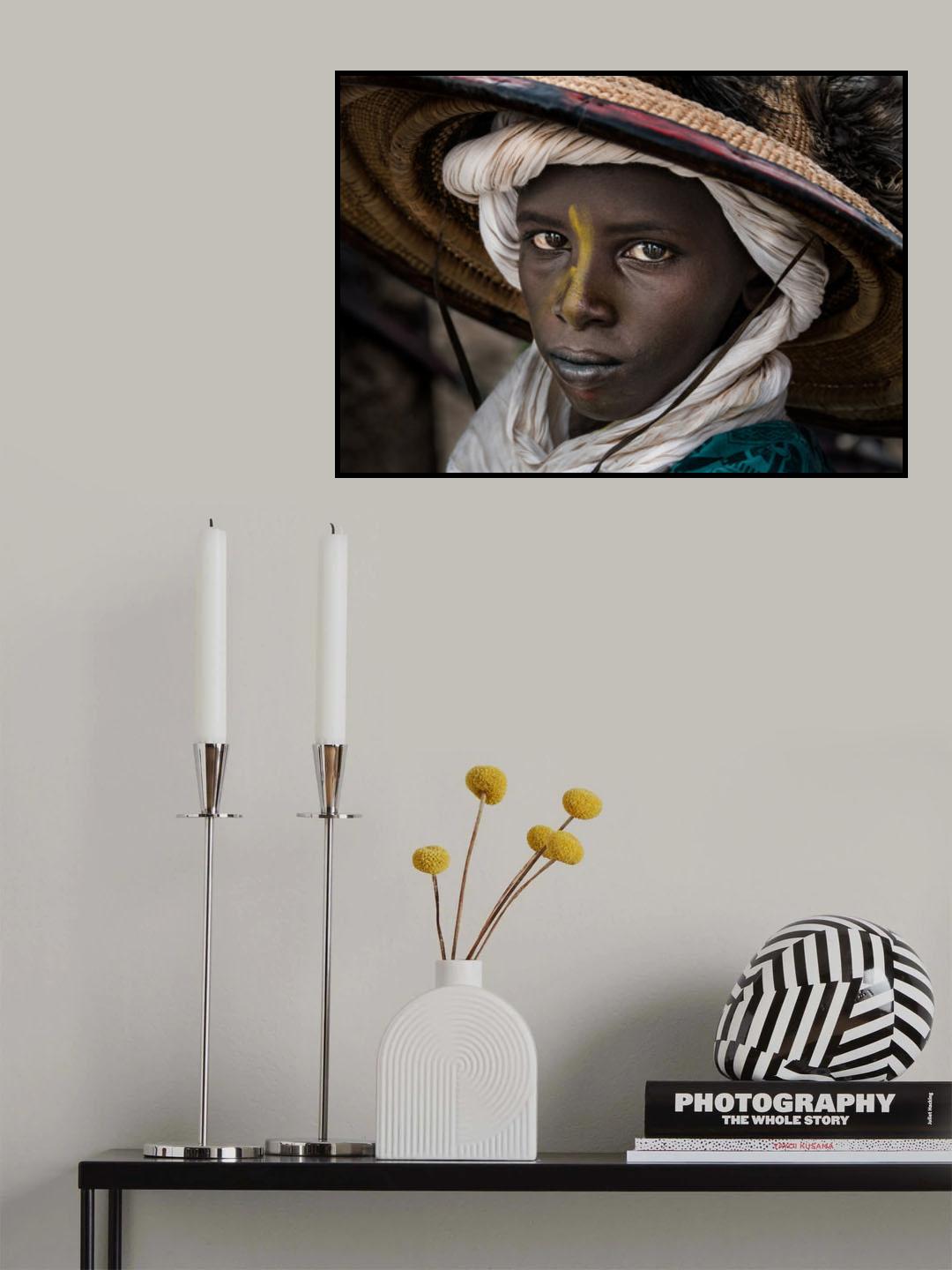 Peul boy at the gerewol festival -Niger Poster och Canvastavla