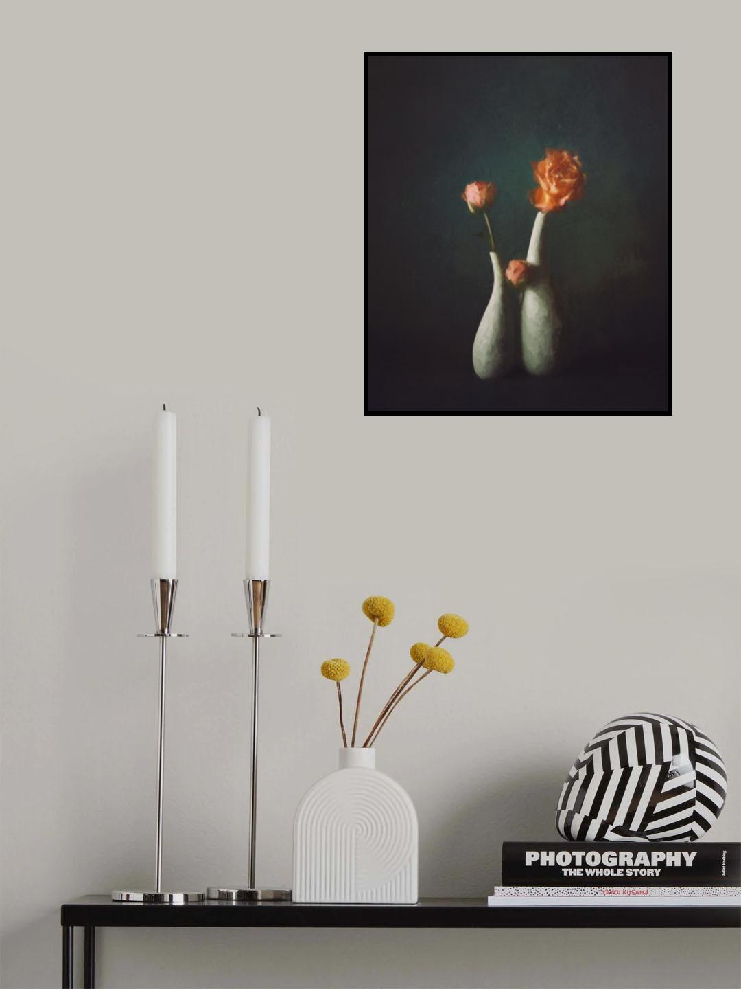 Rose and vase Poster och Canvastavla