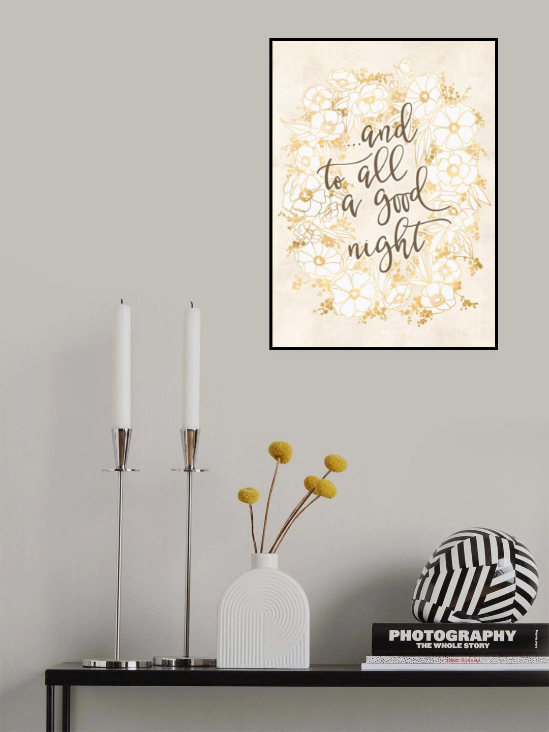 And to all a good night - vintage vanilla Poster och Canvastavla