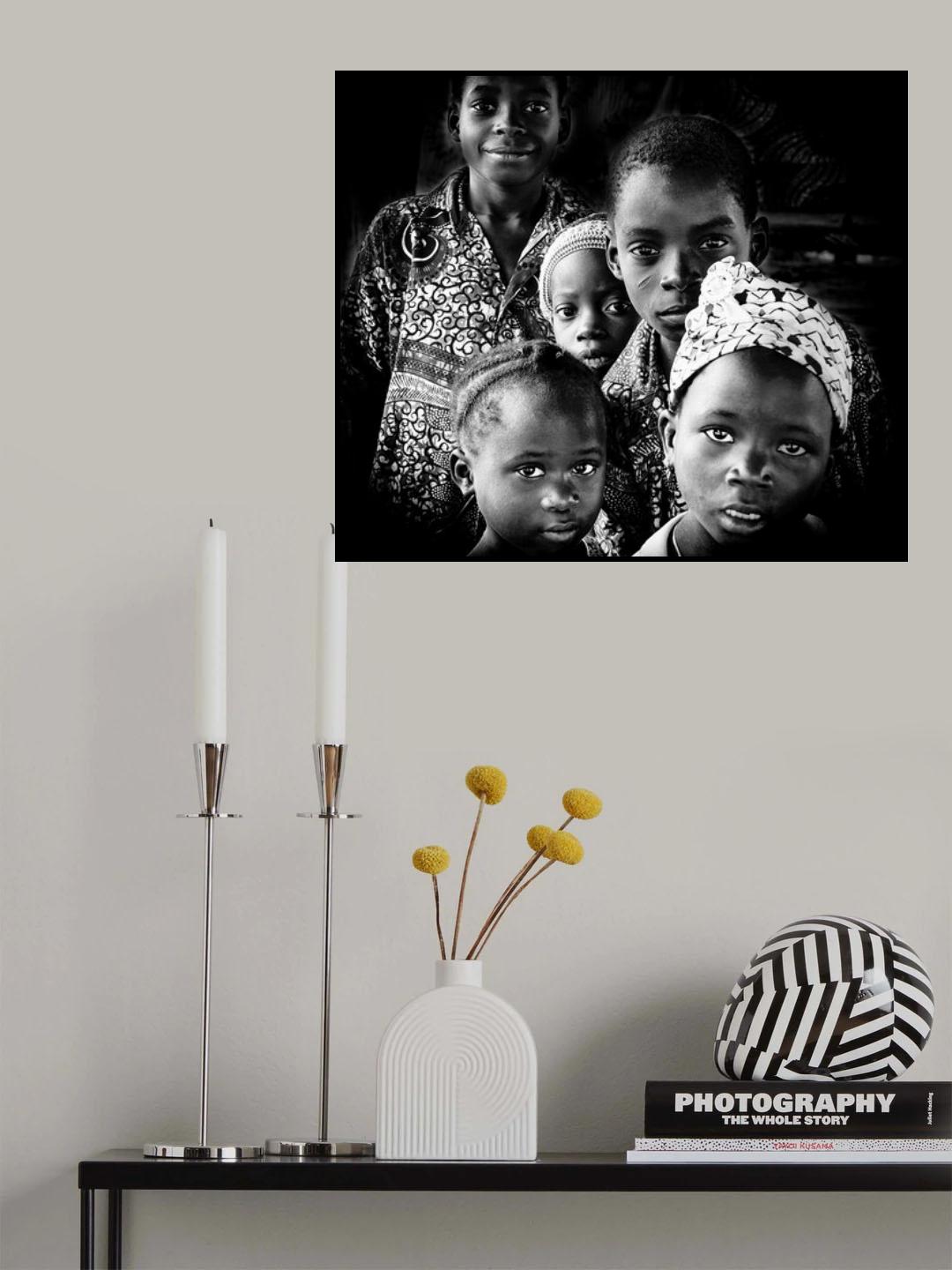 they all wanted to be in the picture (2) b&w Poster och Canvastavla