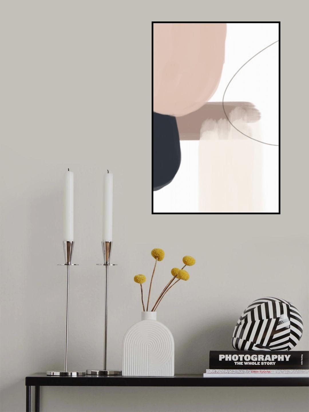 Abstract Beige Black Art Poster och Canvastavla