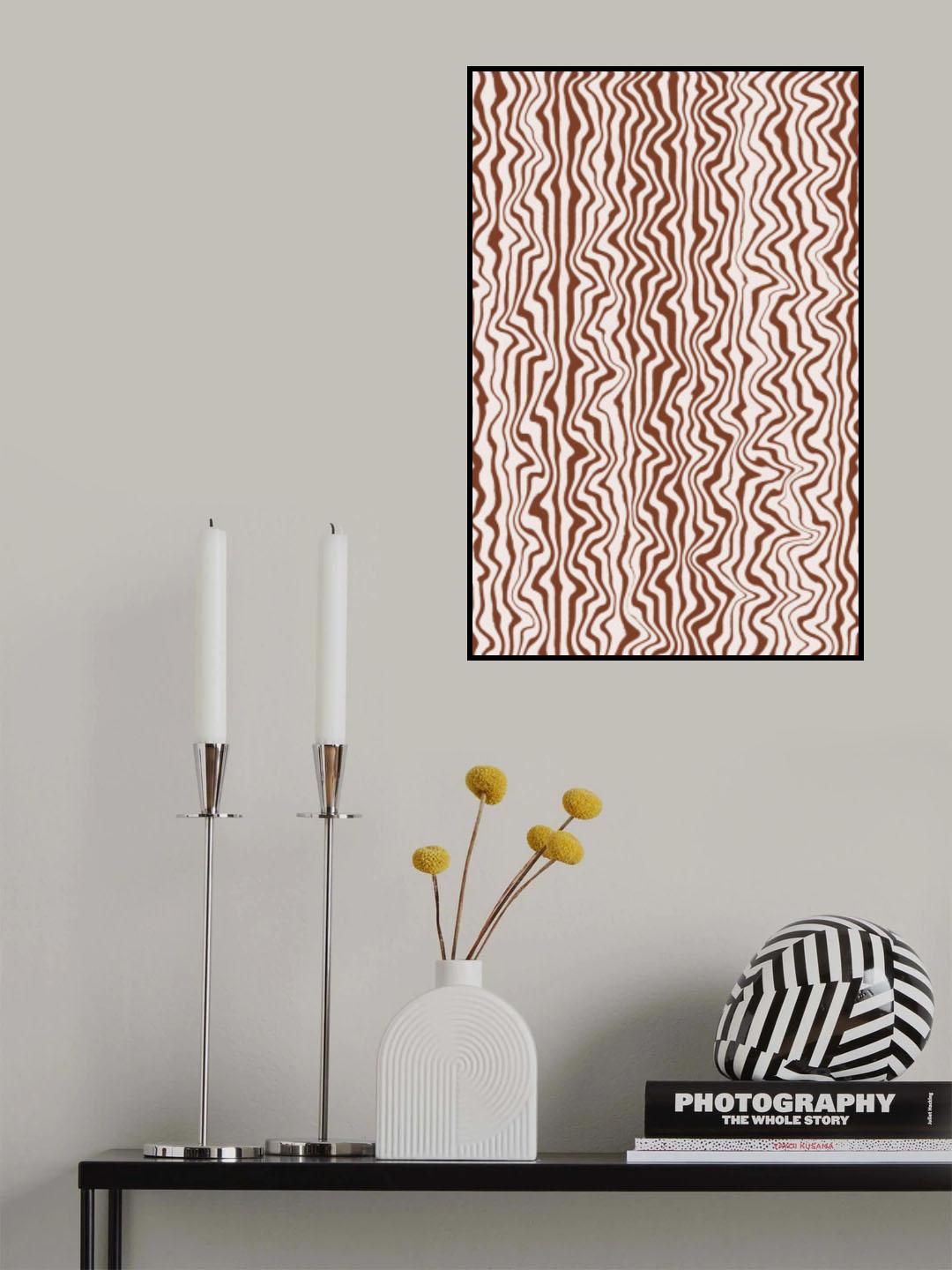 Liquid Beige Stripes Pattern Poster och Canvastavla