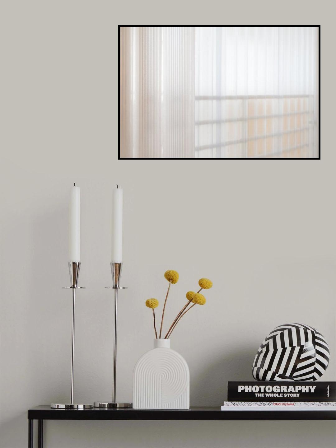 the daylight through white curtains Poster och Canvastavla