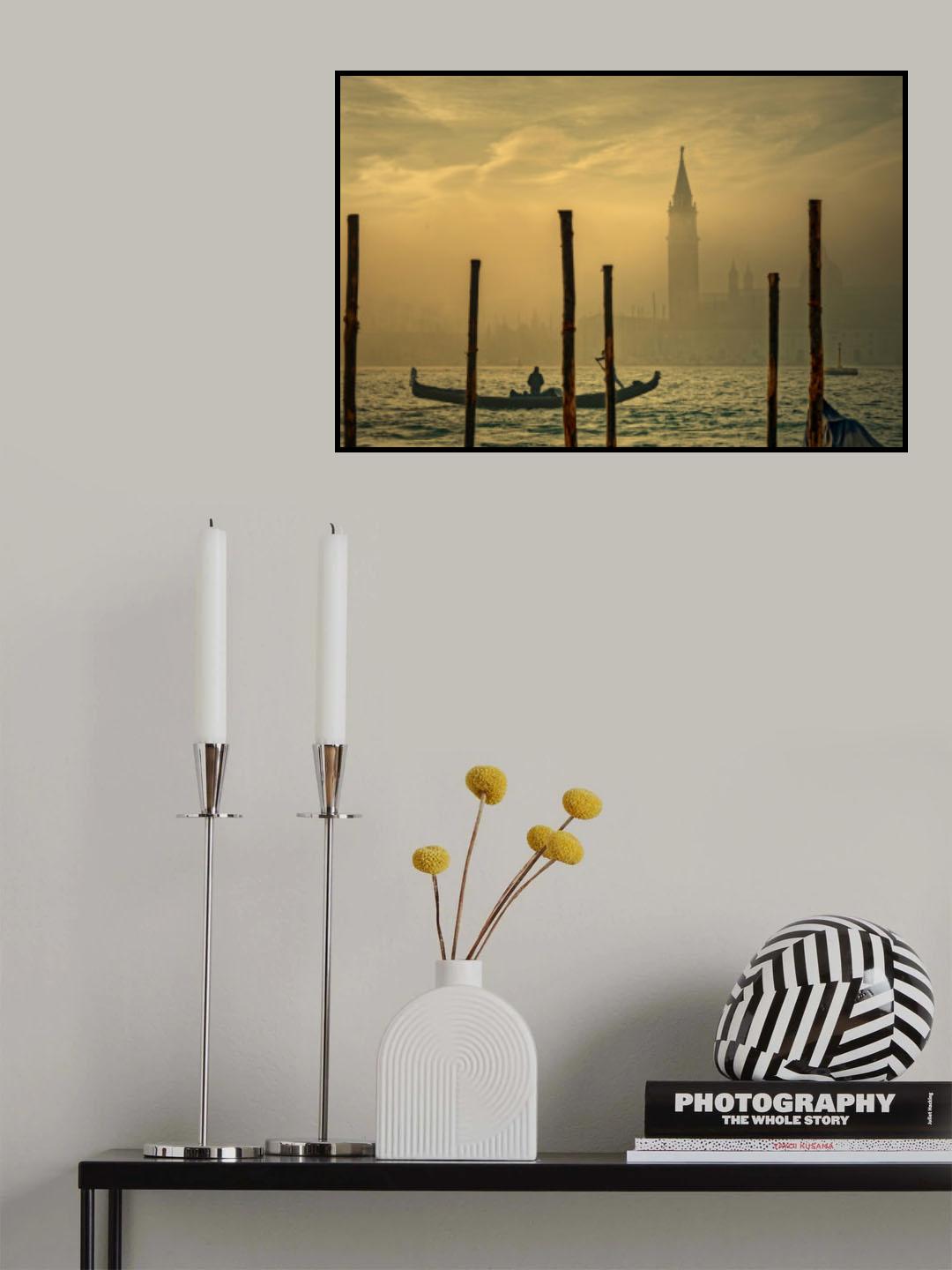 Gondola in the mist Poster och Canvastavla