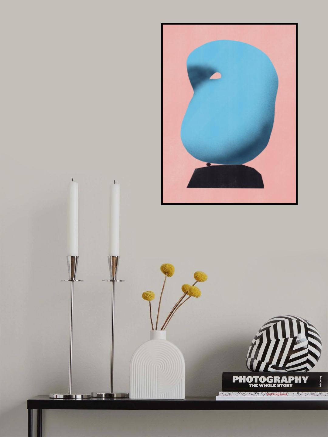 Stone Sculpture In Light Blue Poster och Canvastavla