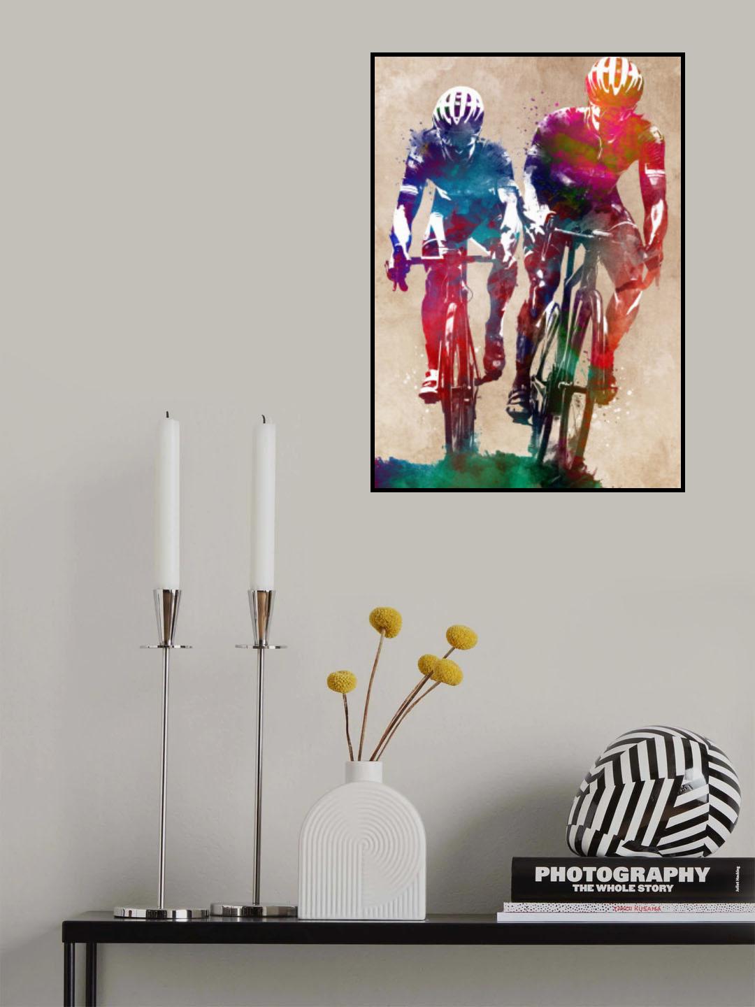 Two cyclers sport art Poster och Canvastavla