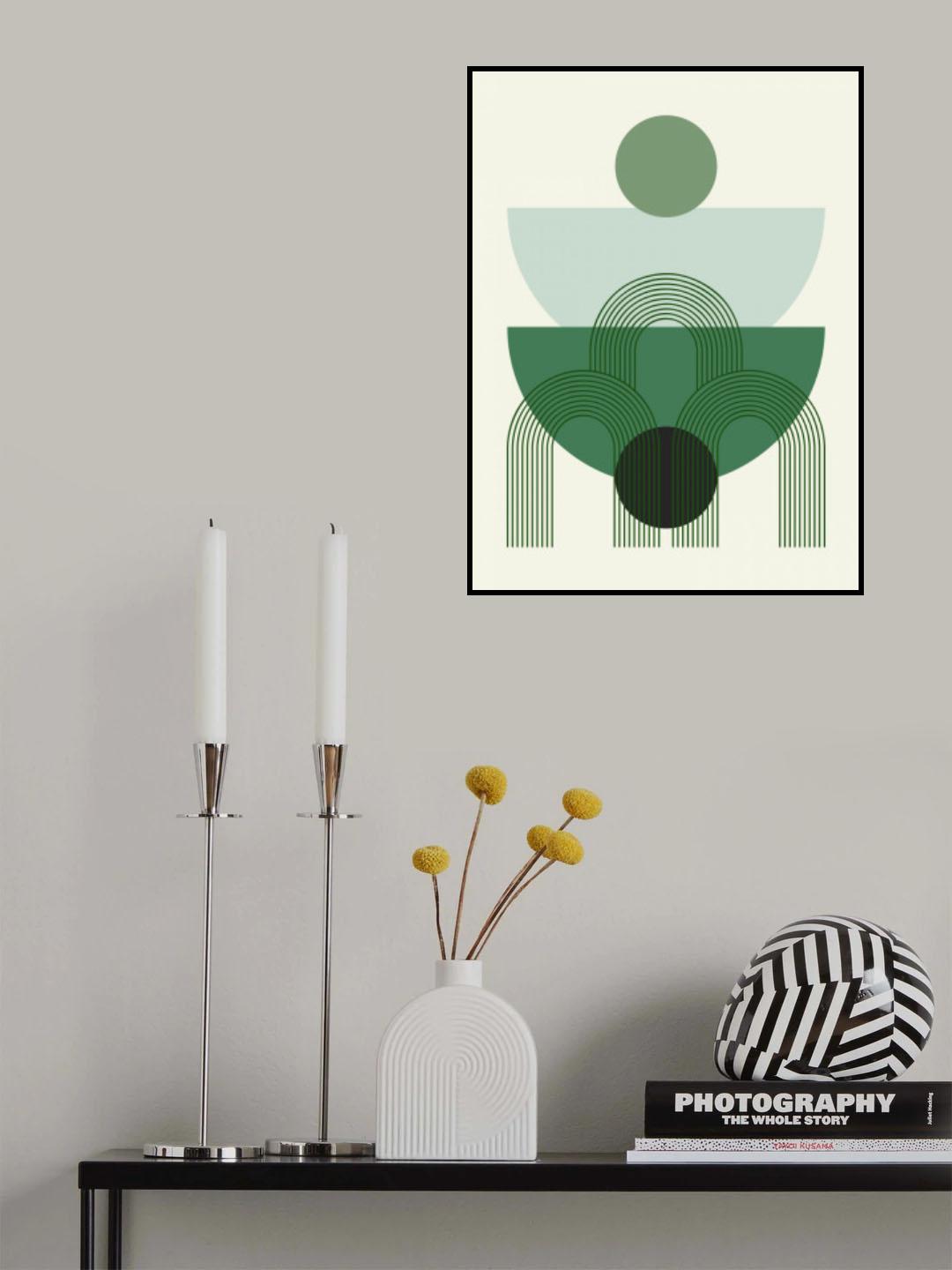 Mid Century In Forest Shades Poster och Canvastavla