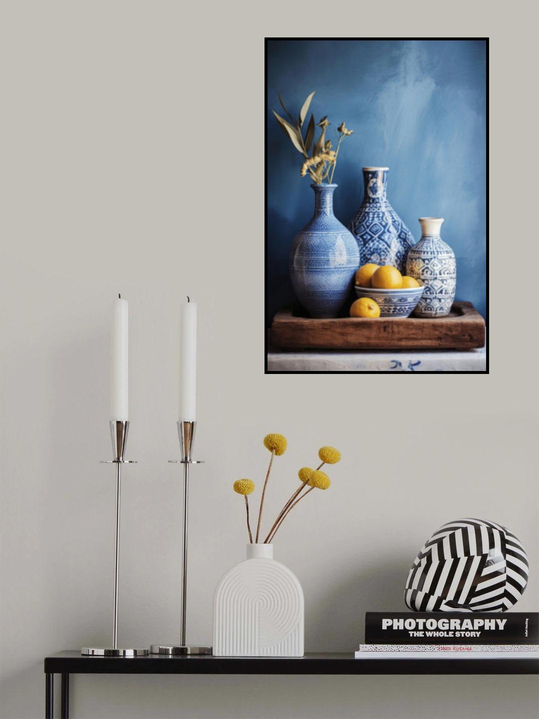 Blue Still Life Poster och Canvastavla
