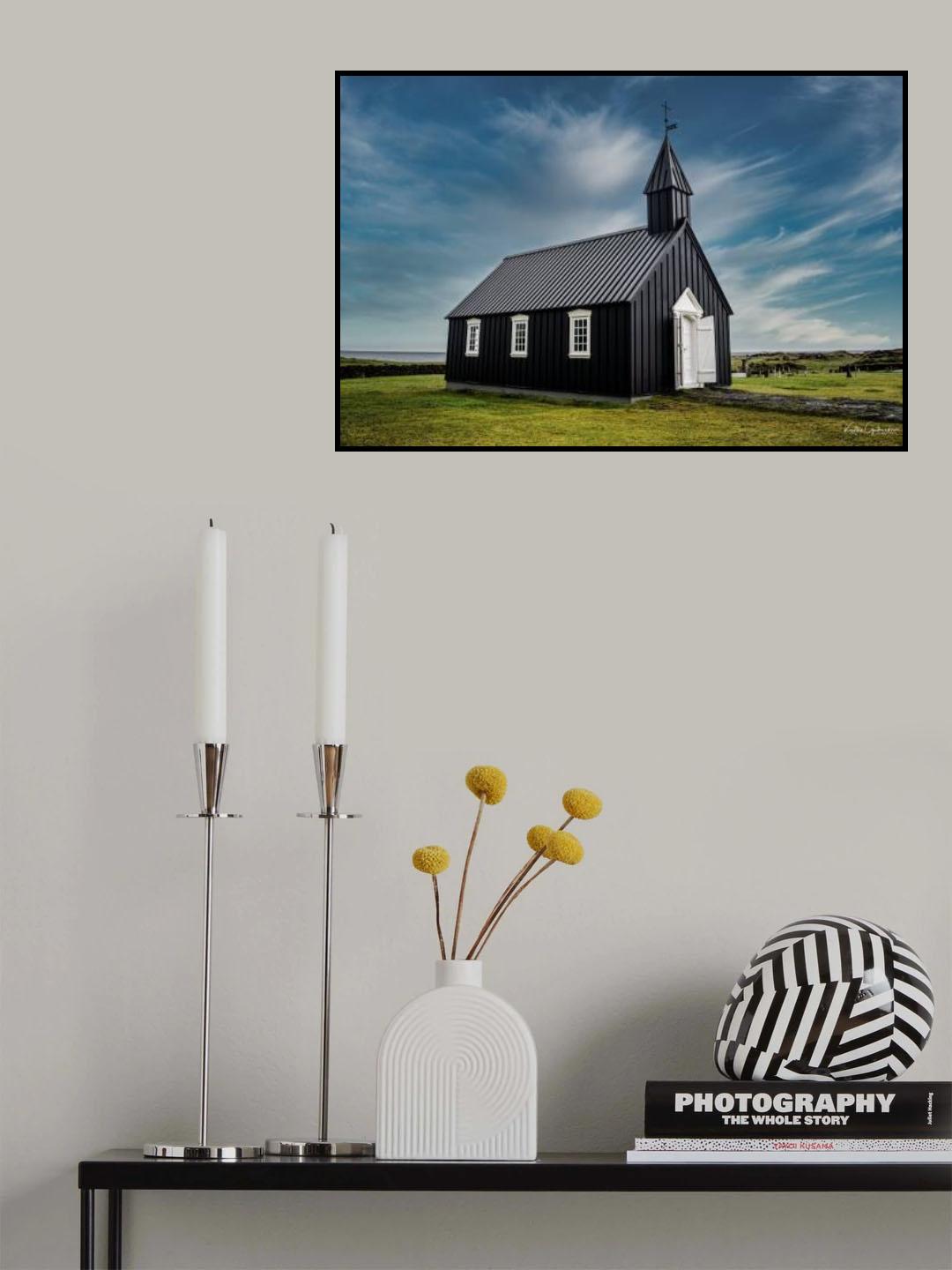 Black Church in Iceland Poster och Canvastavla