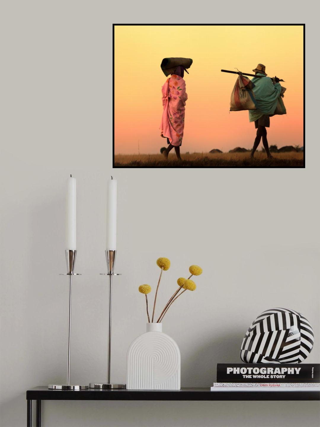 back home at sunset Poster och Canvastavla