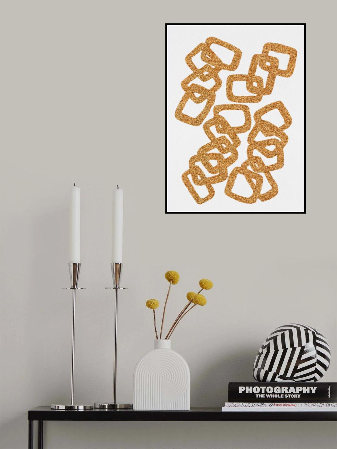 Copper Glitter Rectangle Chain Poster och Canvastavla