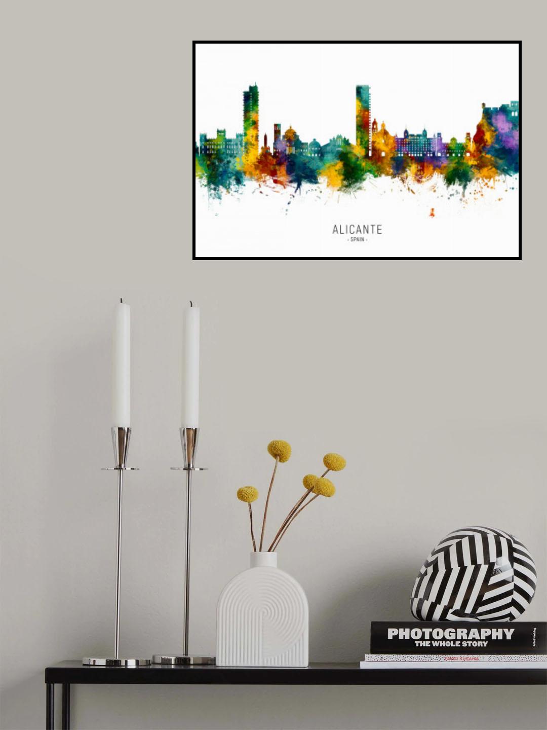 Alicante Spain Skyline Poster och Canvastavla