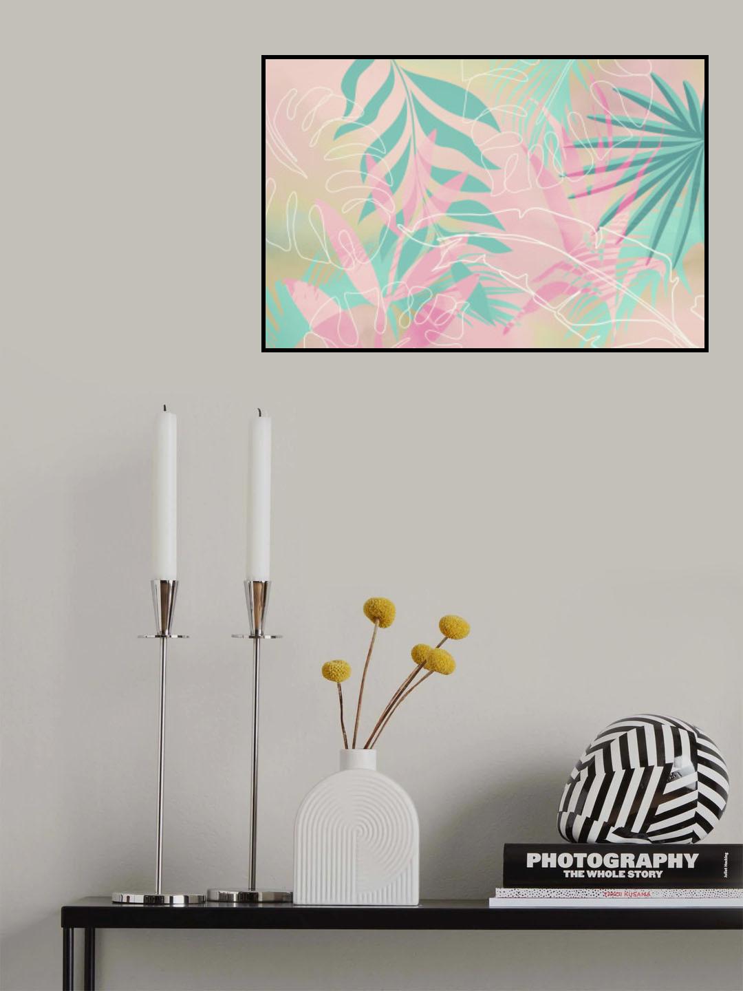 Tropical Summer Pink Turquoise Poster och Canvastavla