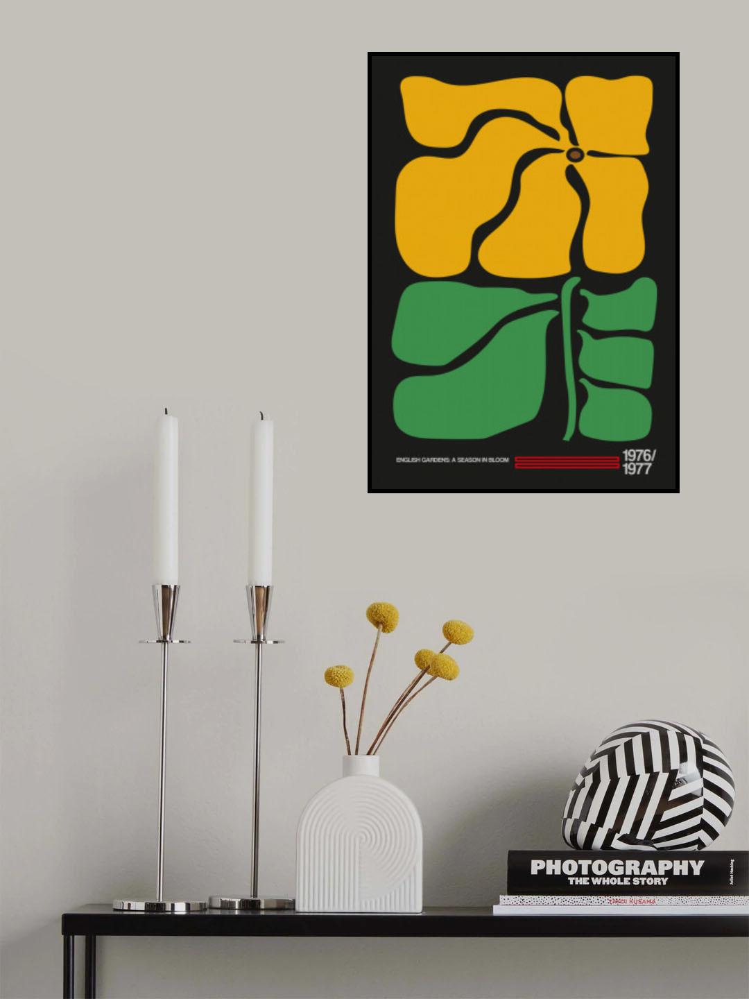 English Gardens Grey Poster och Canvastavla