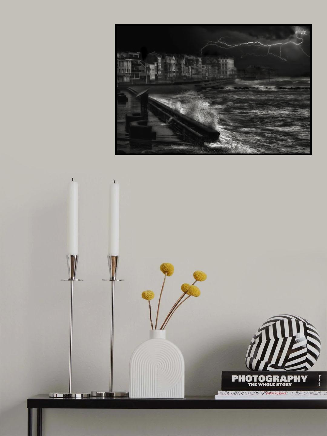 Dark stormy evening in Normandy Poster och Canvastavla