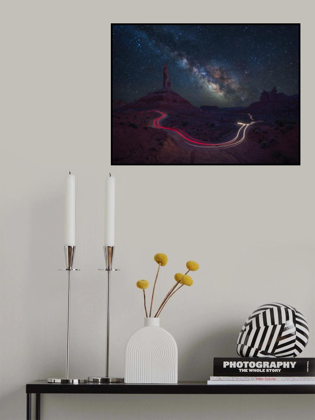 Starry Night in the Red Valley Poster och Canvastavla