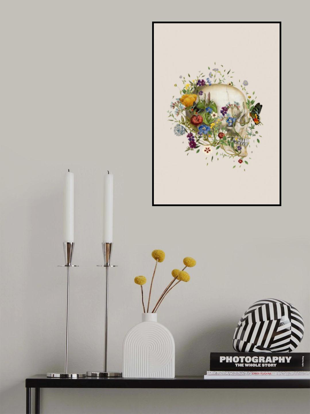 Floral skull Poster och Canvastavla