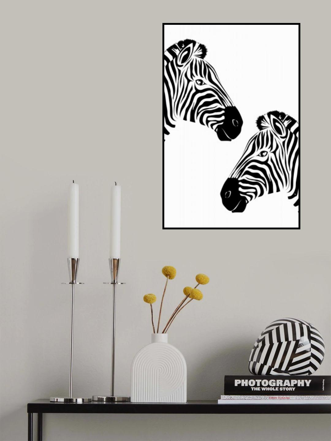 Two Zebras Poster och Canvastavla