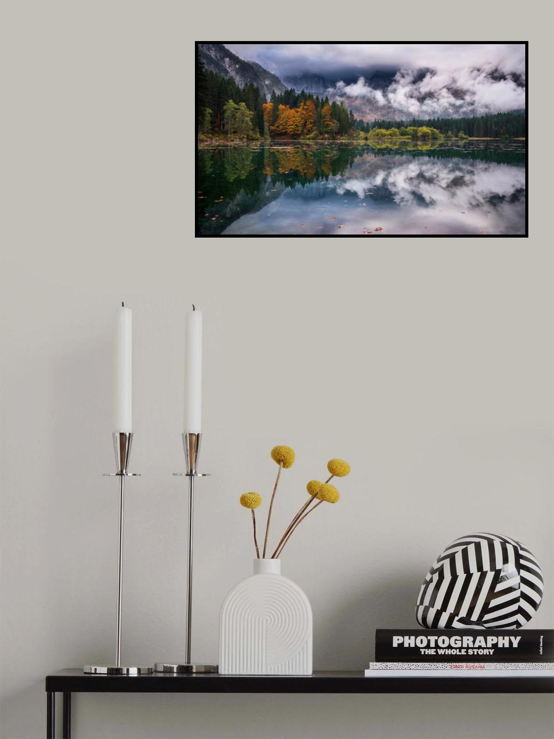 Autumn mood at Fusine lake Poster och Canvastavla