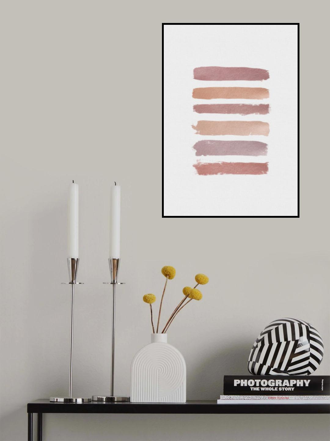 Dusty Rose Stripes Poster och Canvastavla