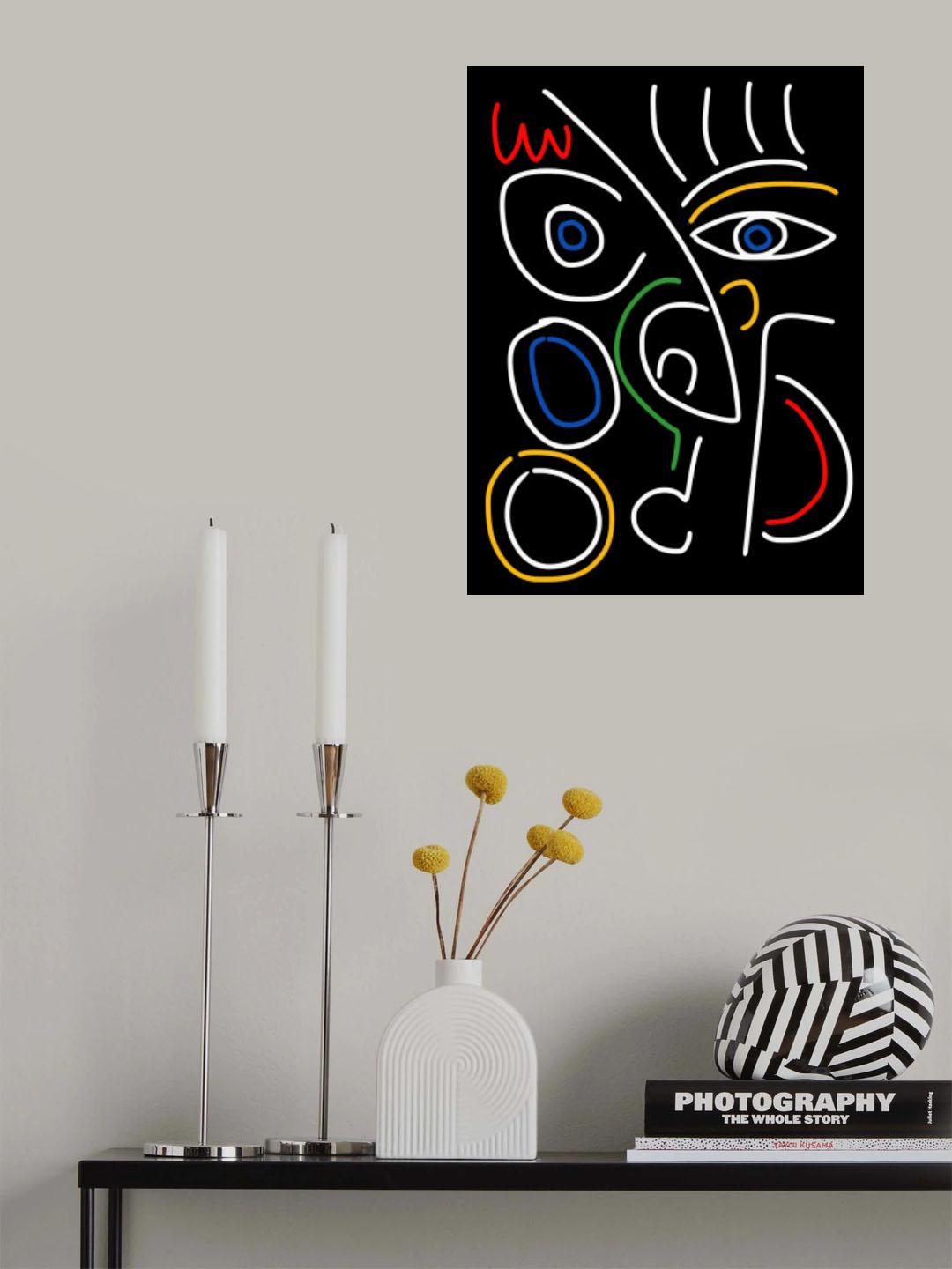 Line Art Colorful Portrait Poster och Canvastavla