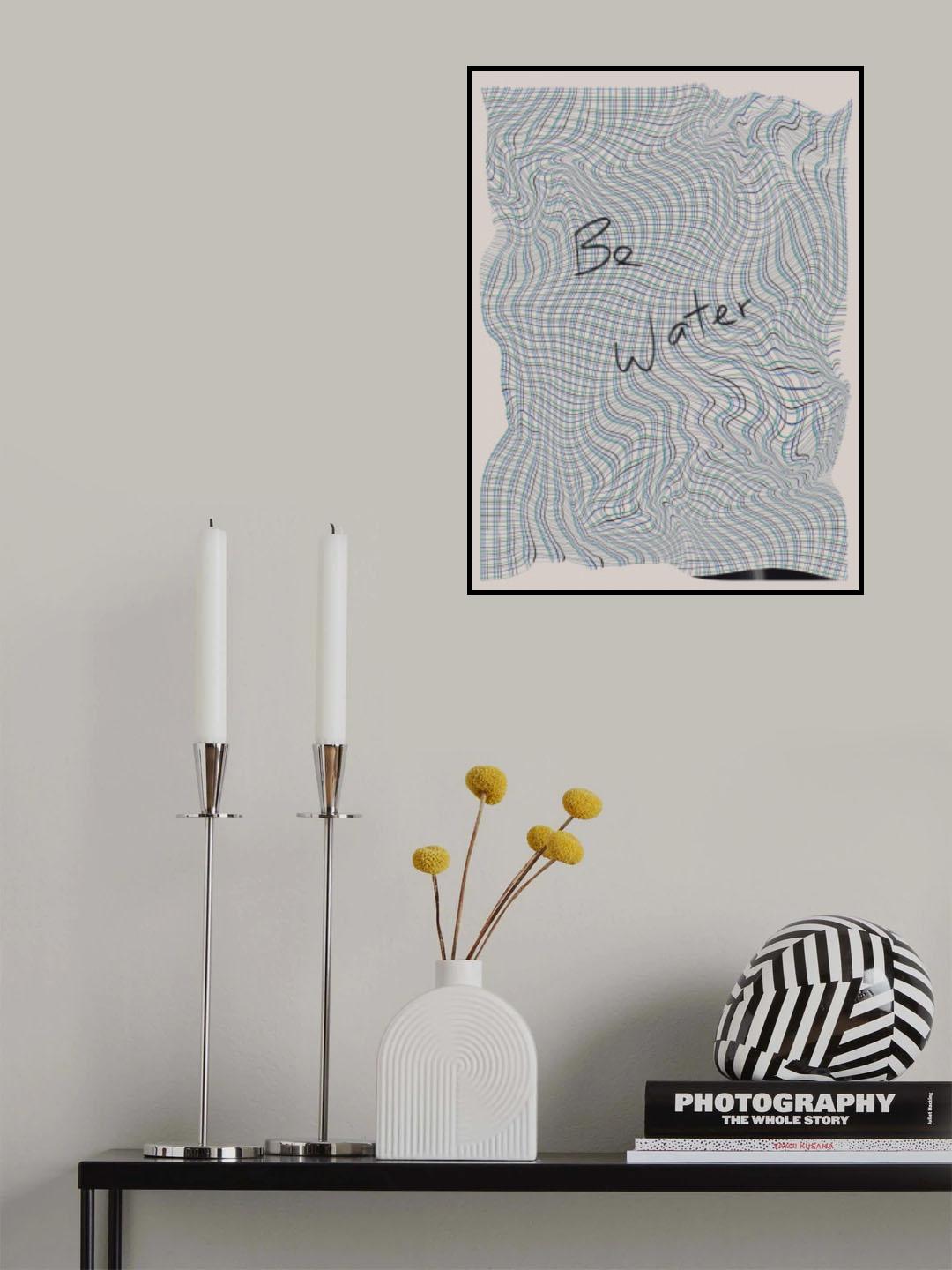 Text and Checkers Be Water Poster och Canvastavla