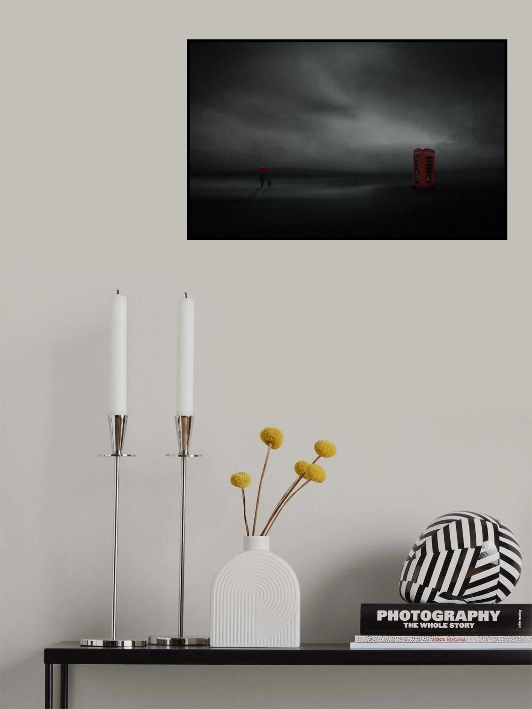 The woman with red umbrella II Poster och Canvastavla