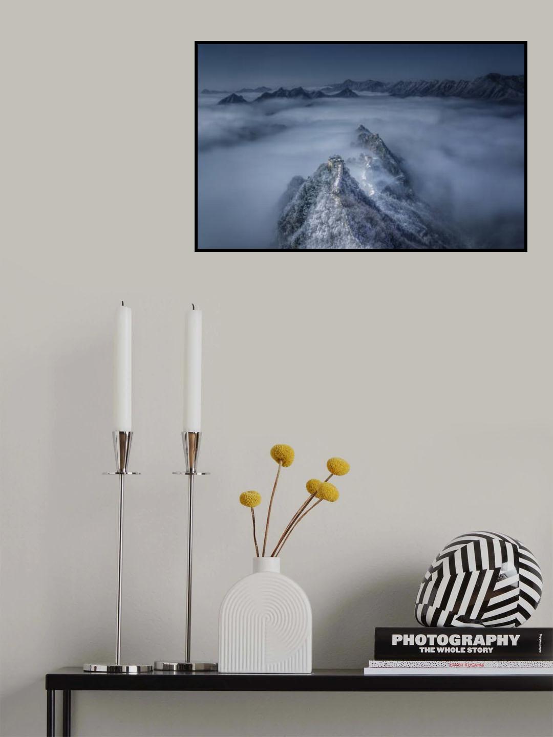 Sea of clouds on the Jian kou Great Wall Poster och Canvastavla