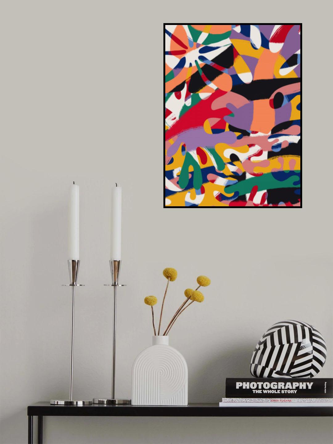 Coral Cut Out With Ribbons Poster och Canvastavla