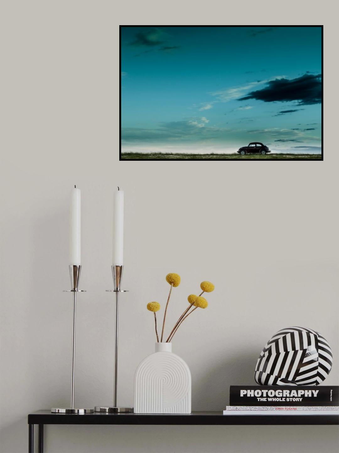 The Red VW Beetle Poster och Canvastavla